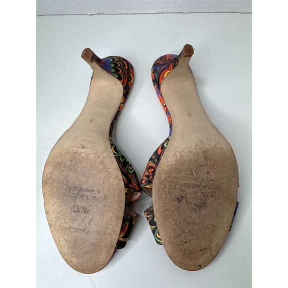 Sacha London Mulit-Colored Mules open toe Heels 8 - Picture 10 of 12